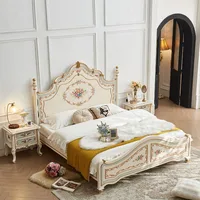 Lit Moderne à Cadre Double King Size pour Chambre à Coucher, Style Européen, Plateforme de Sommeil, Meuble de Salon pour Filles, Letto Matrimoniale 3