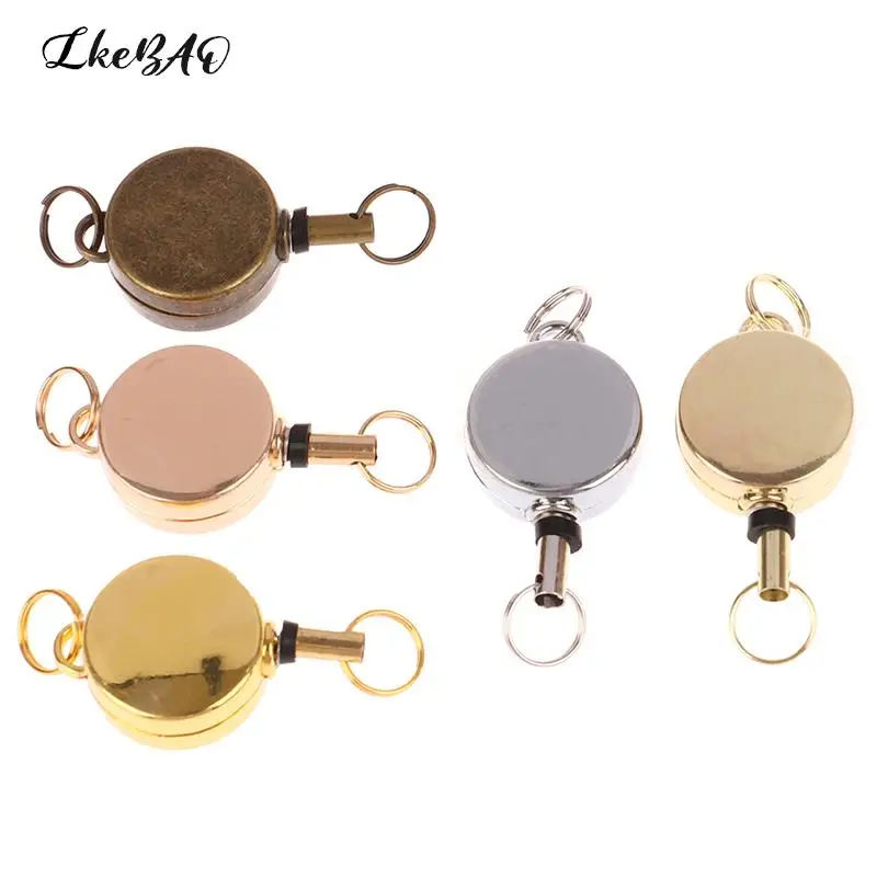 

1PCS Recoil Sporty Retractable Alarm Key Ring Anti Lost Yoyo Ski Pass ID Card Resilience Steel Wire Rope Elastic Keychain