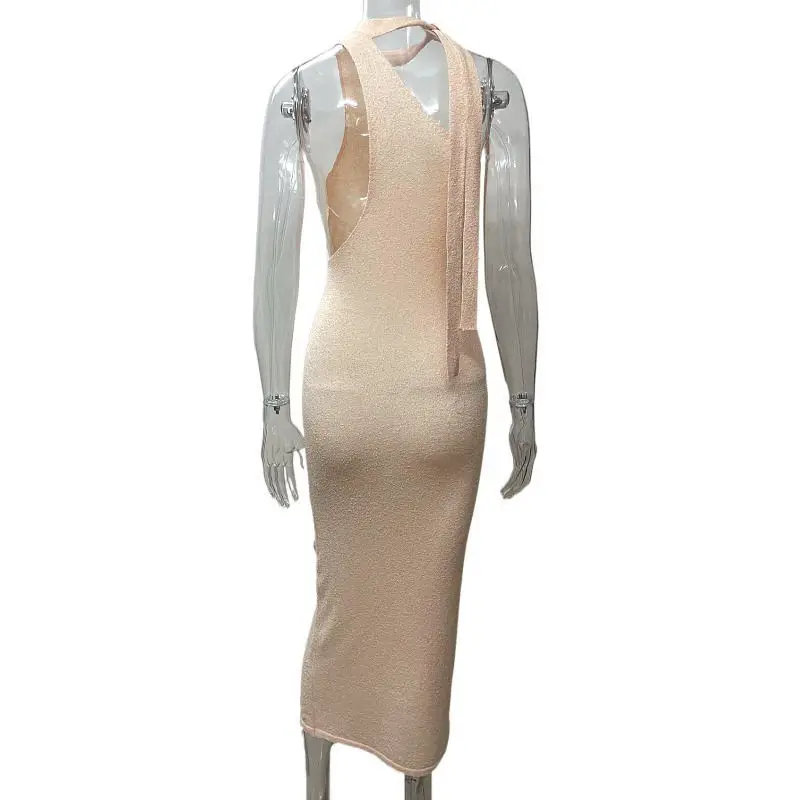 Vestidos de playa para vacaciones de verano para mujer, negros, de punto, sin mangas, ajustados, sexis, largos, elegantes, bohemios, para fiesta, 2025