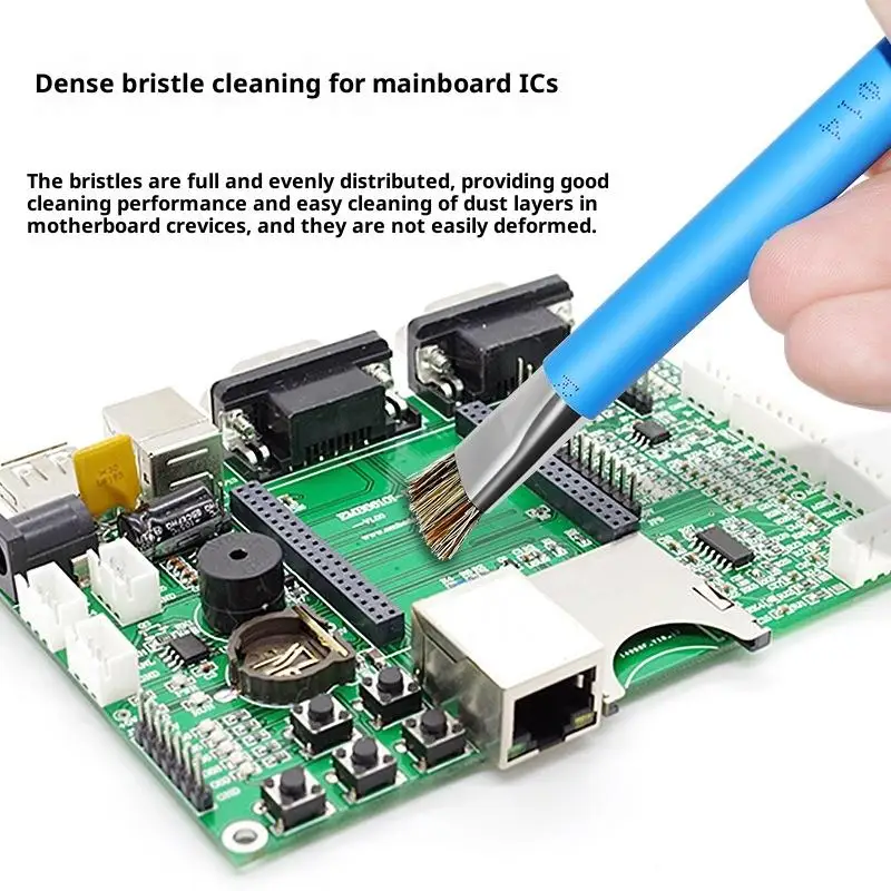 【전화/컴퓨터 메인보드 청소 브러시 IC 칩 PCB 용접용 회로 기판 수리용 정전기 방지 ESD 양면 브러시】