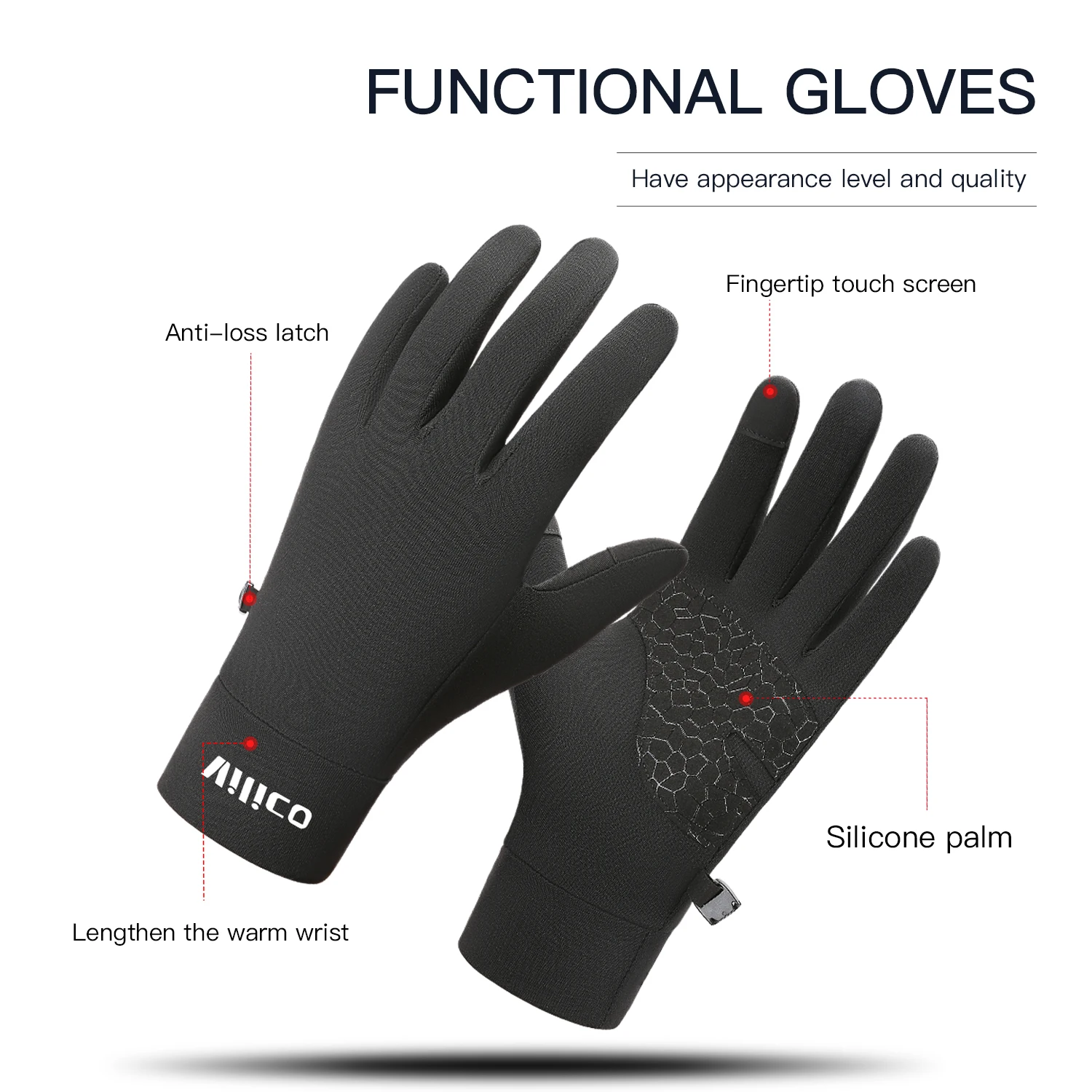 Sports Outdoor Running Men's Winter Warm Knitted Touchscreen Cycling Gloves Women's Autumn/Winter Thin Edition with Velvet
