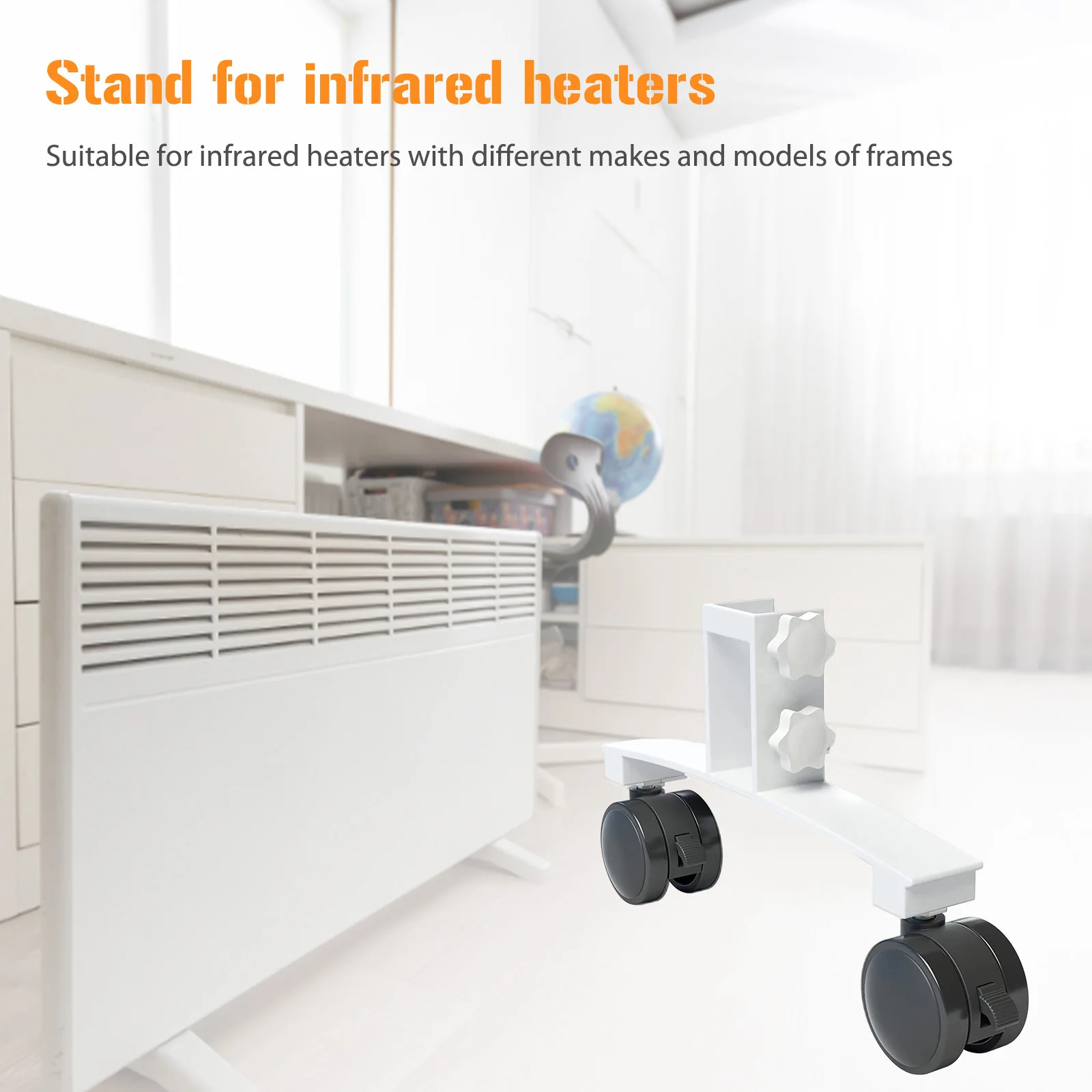 Metal Infrared Warmer Foot Support Universal Heating Panel Standing Legs with Wheels Easy To Install Heating System Accessories