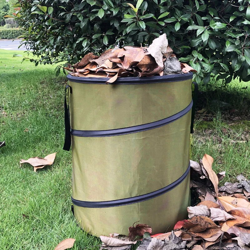 Garbage Storage Trash Bag Portable Collapsible Pop Up Garden Leaf Trash Can Flowers Garden Camping Grass Bin trash can garbage bags
