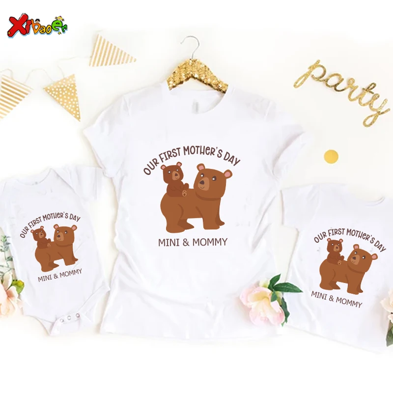 Our 1st Mother Days Tshirt Family Matching T Shirt Outfits  Tshirt Mother 's Day Gift Clothes  T Shirts Mama Baby Boy T Shirt