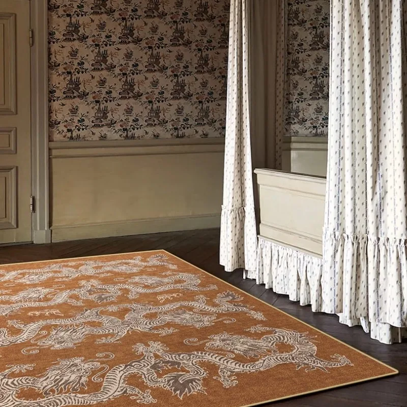 Dragon Pattern Living Room Carpets Light Luxury Large Area Bedroom Rug Home Decoration Advanced Coffee Table Floor Mats 러그 Tapis