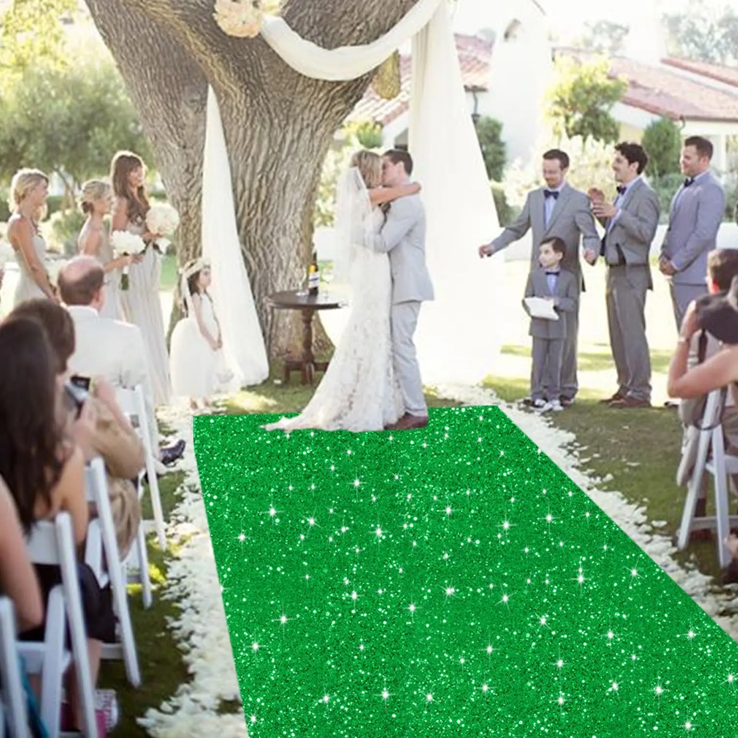New Sparkling Green Carpet Wedding Hall, Corridor Decoration Carpet, Wedding Decoration, Holiday Accessories, Outdoor Carpet