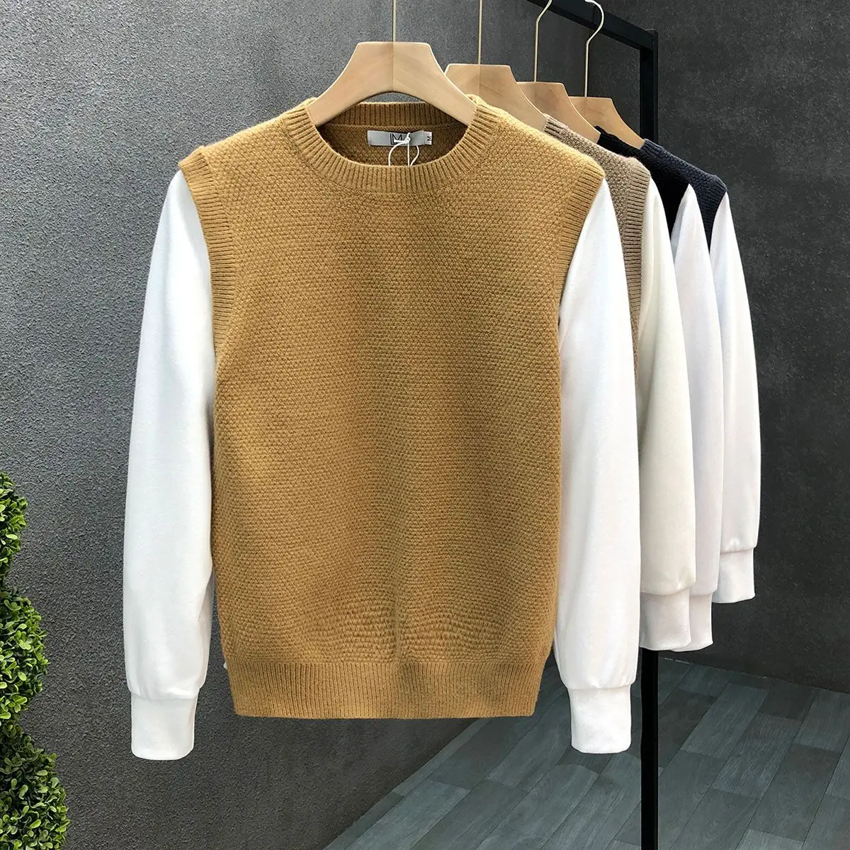 

2023 Men Knitted Jumpers Hot Sale O-neck Long Sleeve Pullovers Solid Color Standard Clothes Male Woolen Knitwear Jumpers C139