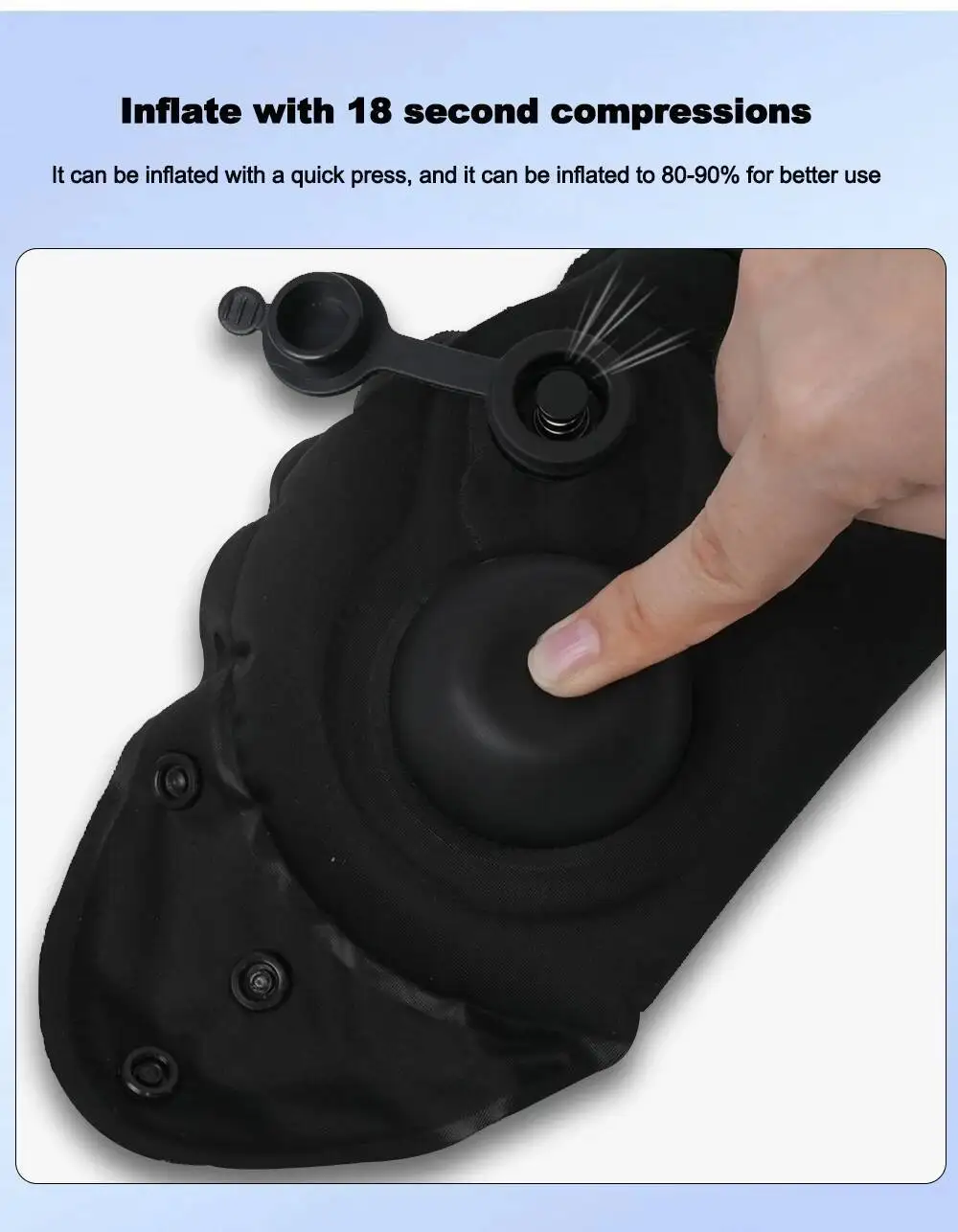 Description Picture 3 of itemInflatable Travel Pillow Soft Breathable Neck Headrest With Inflatable Pot 360° Support Airplane Pillow For Office Car Camping