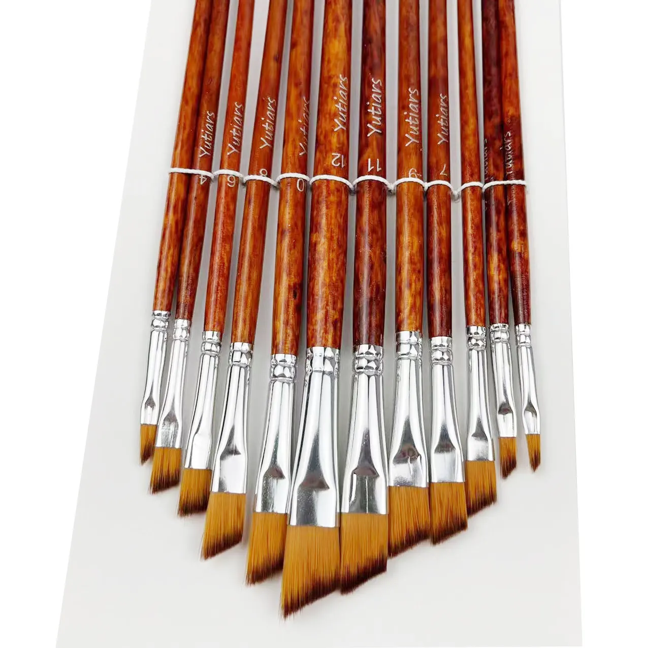 High-Quality 12pcs Angular Artist Paint Brush Set - Anti-Shedding Nylon Hair, Durable and Versatile for Acrylic Oil Gouache