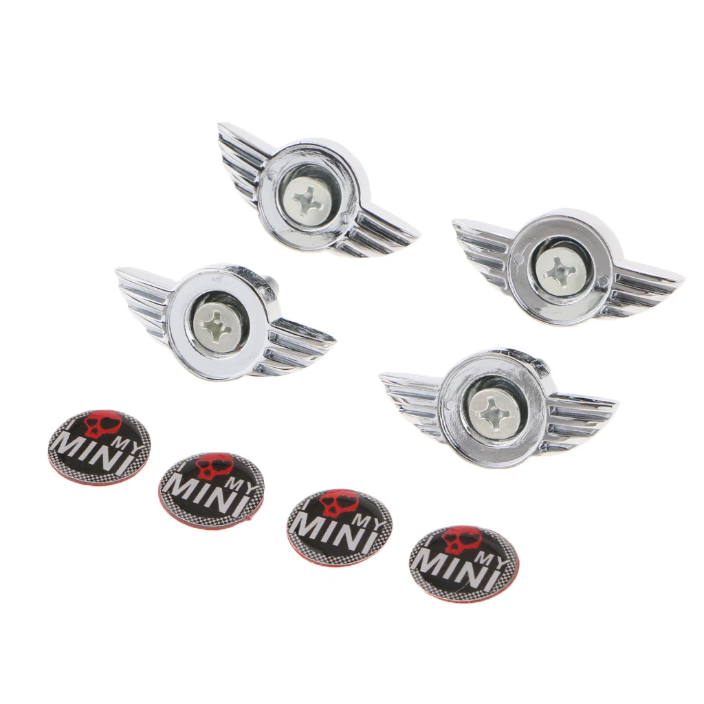 4 Sets Car Trunk License Plate Frame Fastener Screw Caps Bolt Covers