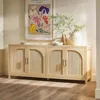 Modern 70" Reeded Sideboard, Credenza with Doors for Dining Room, Media and Game Storage, Buffet Cabinet with Cord Management 1