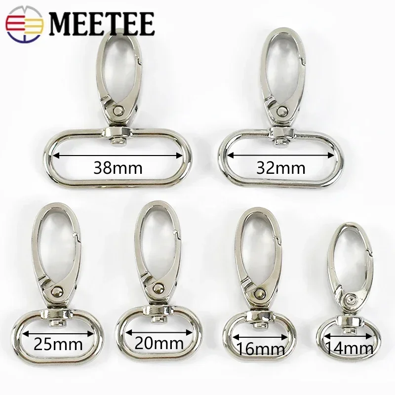 Metal Bag Buckle 10/20Pcs 20/26/32/38mm Metal Bags Strap Buckles Lobster Clasp Collar Carabiner Snap Hook DIY KeyChain Bag Part Accessories
