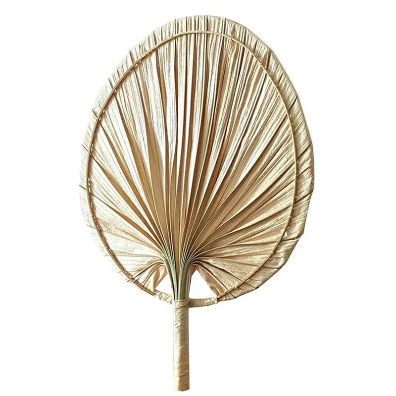 

Palm Leaf Hand Fan Handmade Knitted Natural Raffia Fan Wedding Favor Fans Hand Braided DIY Summer Cooling Fan for Weddings