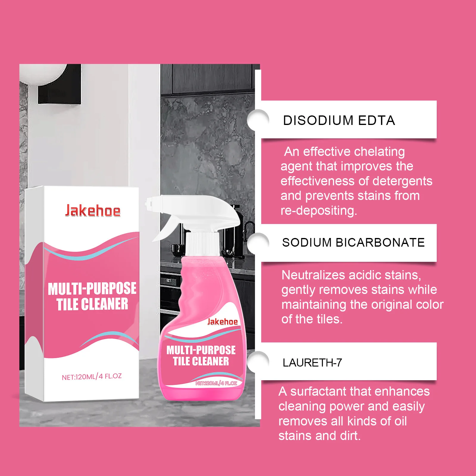 Ceramic Tile Cleaner Floor Cleaner Brightening Polishing Oil Stain Removal Detergent Renovating Mold Remover Tile Cleaning Spray