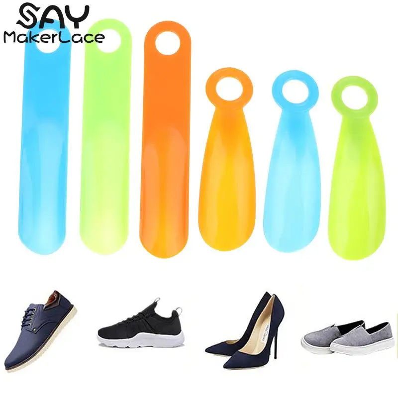 

Portable Mini Durable Plastic Round And Straight Shape Professional Shoe Horn Lazy Shoe Helper Flexible Shoe Lifter