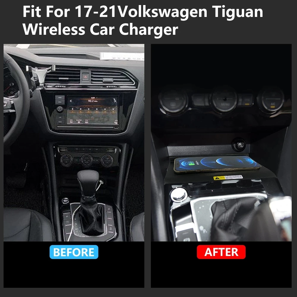 DECTRADE 15W QI Wireless Charger Car Fast Charging Pad For VW