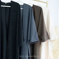 Abaya musulmane de luxe pour femmes, vêtement de prière élégant, cardigan UNIS issant, robe de Ramadan, vêtements de Dubaï, ouvert 3