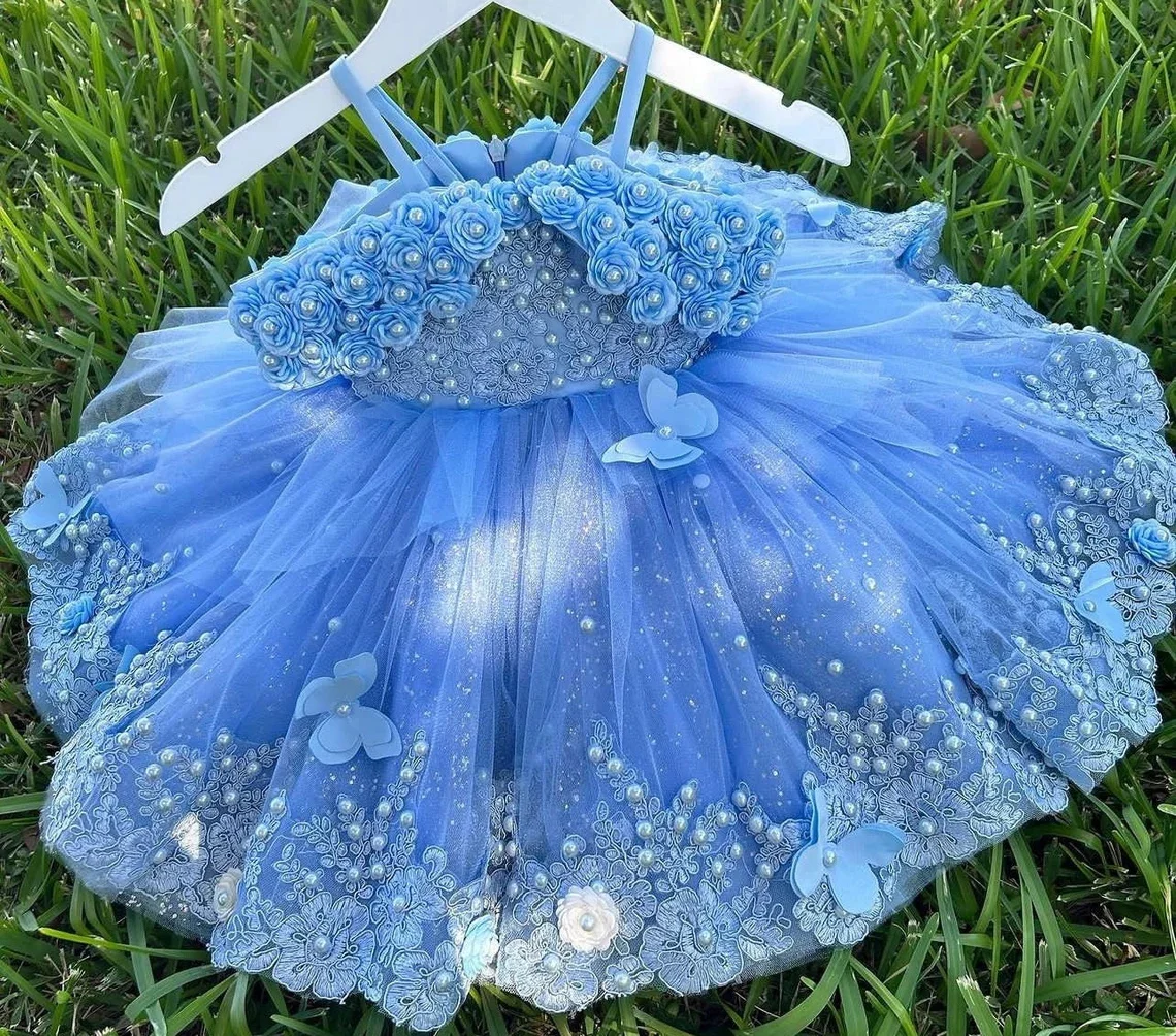 Blue Tutu for Toddler Tulle Skirt, Blue Flower Girl Dress Wedding