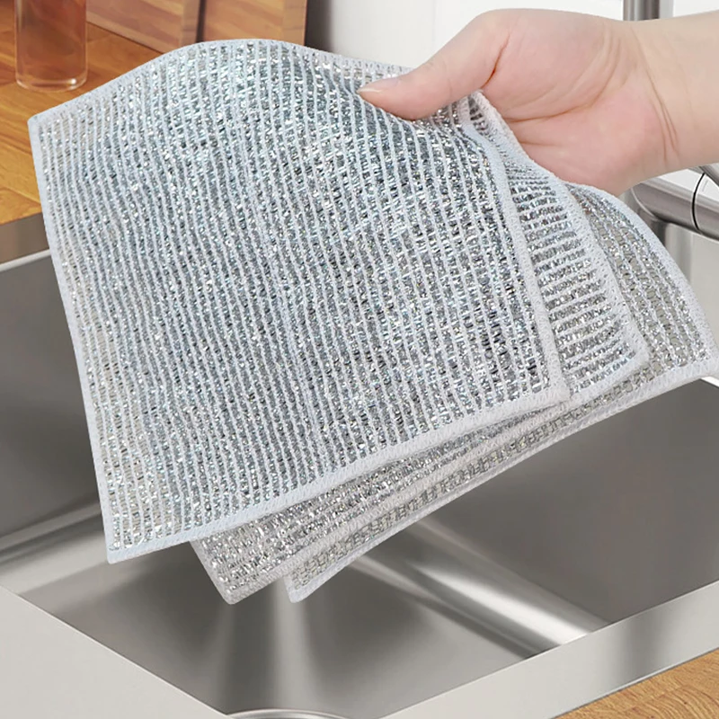 10 Pcs Mesh Fabric Dishcloth cleaning cloth dish cleaning cloth dish cloth towel cleaning cloth microfiber dish cloth Cleaning Cloth Dualsided Silver Wire Grid Abrasive Dishwashing Cloth for DIY Sewing Fabric Crafts
