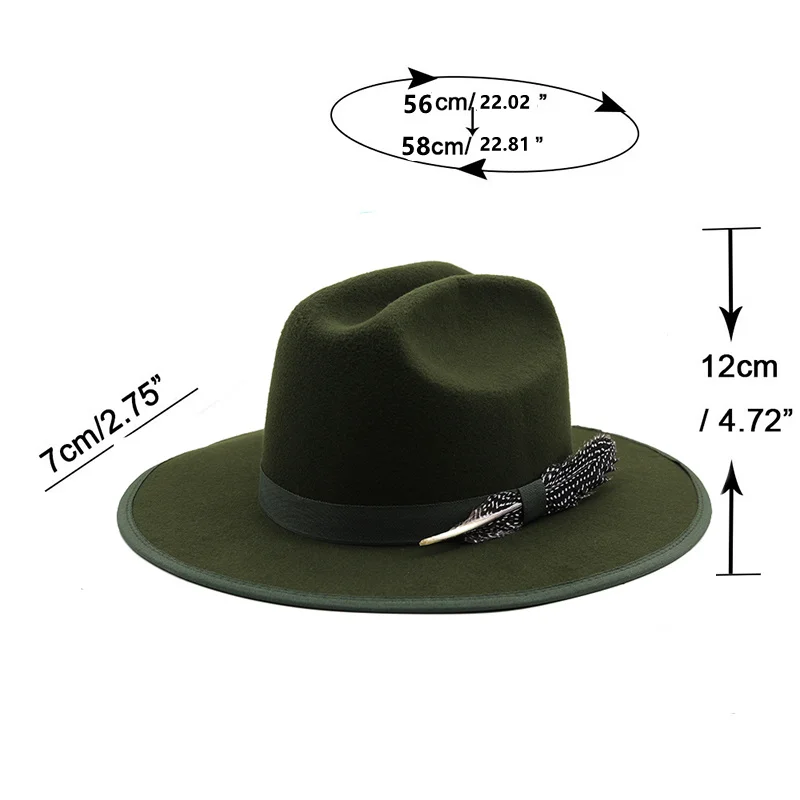 Mens Fedora Hat Feather 