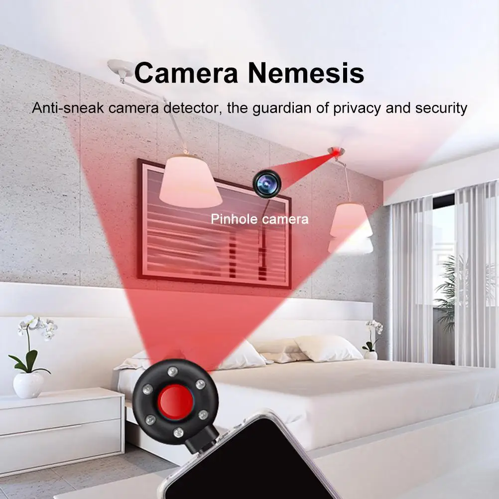 Hidden Camera Detector Infrared Camera Detector Camera Detector Pocket Sized Micro Device Detector Mini Camera Detector Micro Camera Finder for Travel Hotels Bathrooms