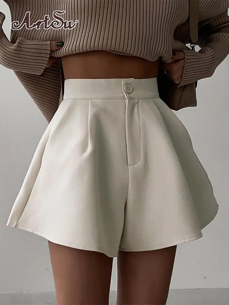 

Artsu Comfy Basic Ladies Shorts Pants High Waisted Baggy Wide Leg Shorts Women Summer Clothing Fashion 2023 New Lad