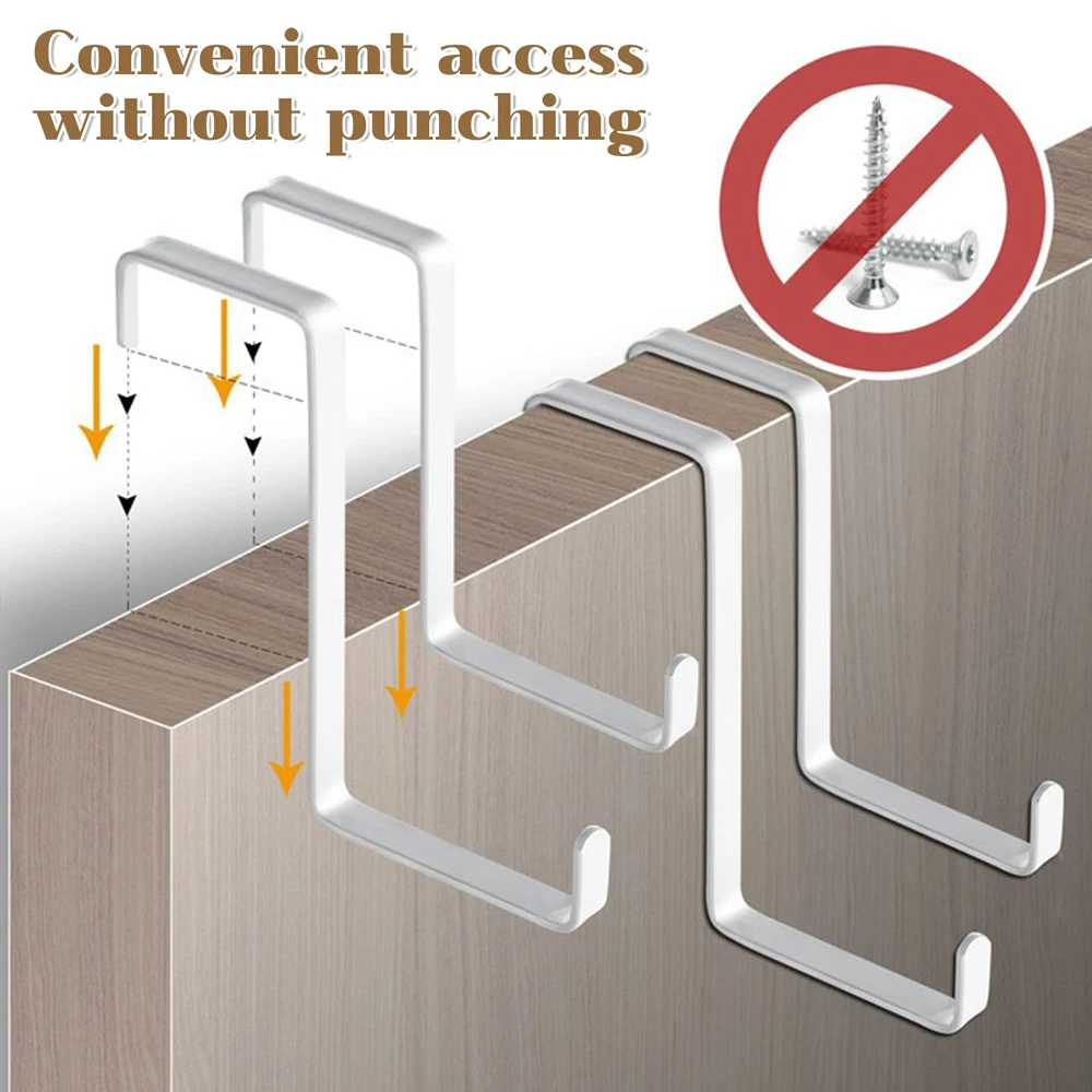 10pcs/set 90mm Over Door Hooks, Metal Hook Z-Shaped Wreath Hanger Hangers White Coat Towel Hooks Fit 4cm and 5cm Door Widths