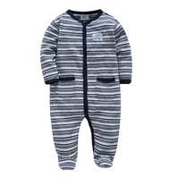 New Fall Winter Newborn Baby Clothes Cotton Striped Cartoon Print Baby Boy Jumpsuit Long Sleeve ropa de bebe Clothing 1