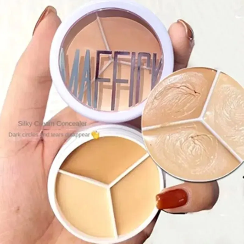 3-Color Concealer Palette Professionally Covers Dark
