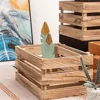 Pastoral Style Household Solid Wood Sundries Storage Box Retro Wooden Storage Box Display Thickened Wooden Strips Splicing 6