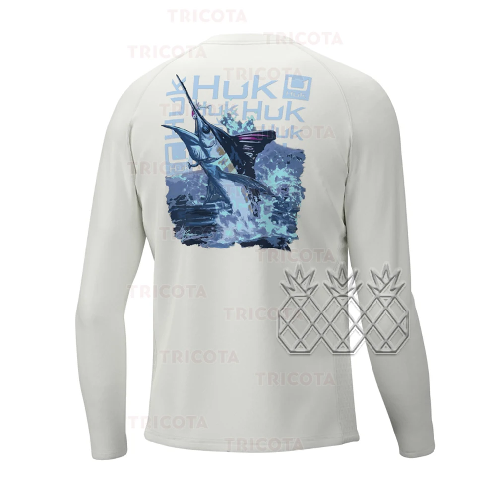 

HUK Fishing Shirts Summer Long Sleeve Fishing Shirt Men Performance Upf 50 Sun Protection T Shirt Breathable Camisa De Pesca