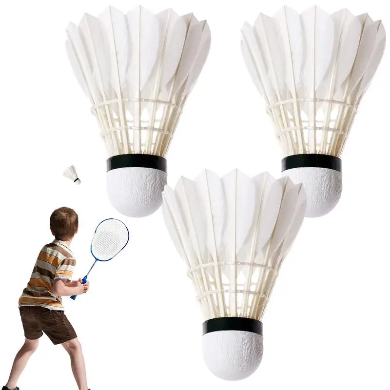 

Duck Feather Shuttlecocks 3pcs Feather Training Ball Shuttlecock Duck Feather Badminton Shuttlecocks Professional High Speed