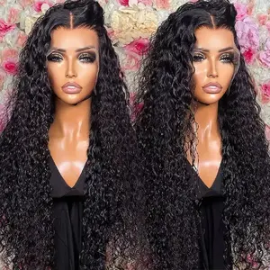 Human Hair Lace Front Wigs 360 Full Lace Cuticle Aligned Unprocessed 13X4 13X6 Brazilian Hair Water Wave Lace Frontal Curly Wig