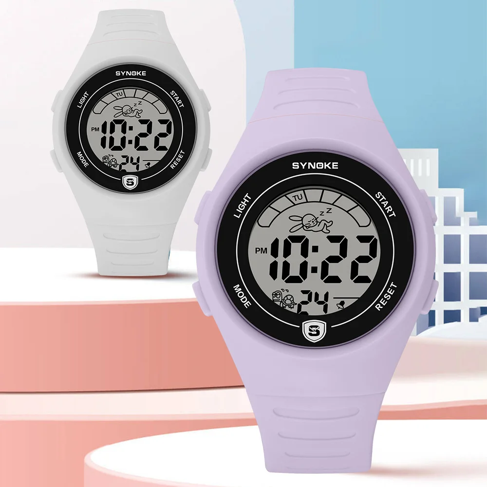 SYNOKE Kids Digital Watch Student Sports Waterproof Electronic Watch Shock Resist Multifunctional Children Seven Lights Watches 5