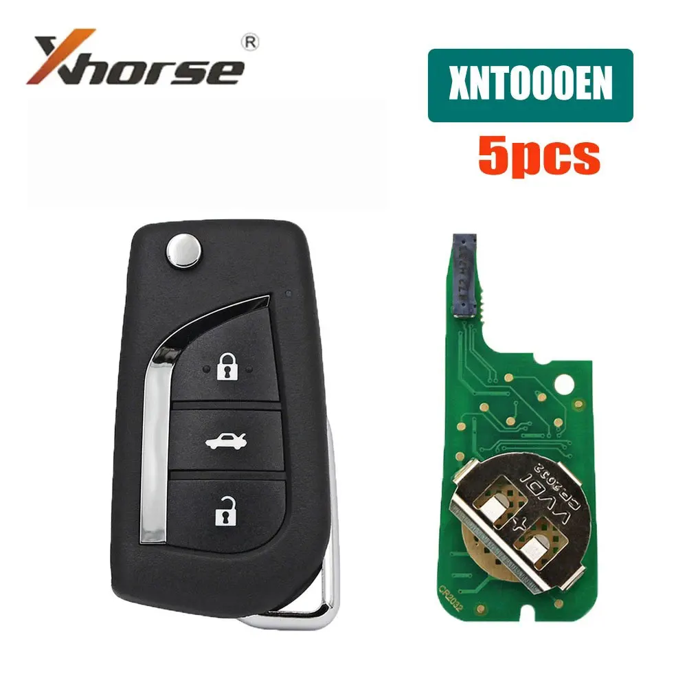 

5pcs Xhorse XNTO00EN VVDI2 Wireless Remote Key 3 Buttons for Toyota Type Car Remote Key with NXP Chip for VVDI2 VVDI Key Tool