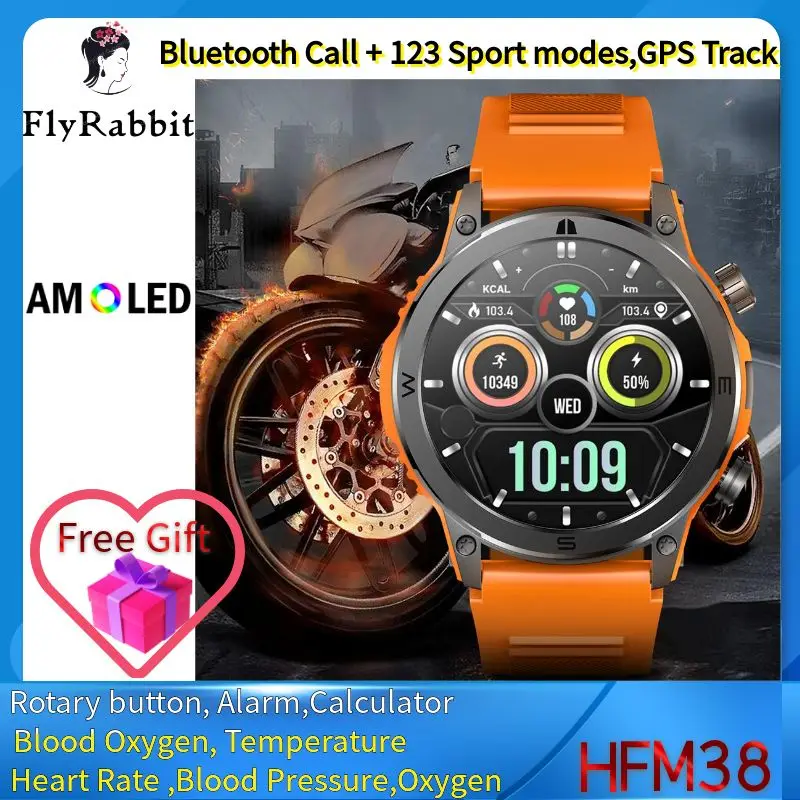 FlyRabbit 신형 2024 스마트워치 남성 전원형 터치스크린 블루투스 통화 스마트워치 방수 액세서리 스포츠워치 FlyRabbit 신형 2024 스마트워치 남성 전원형 터치스크린 블루투스 통화 스마트워치 방수 액세서리 스포츠워치