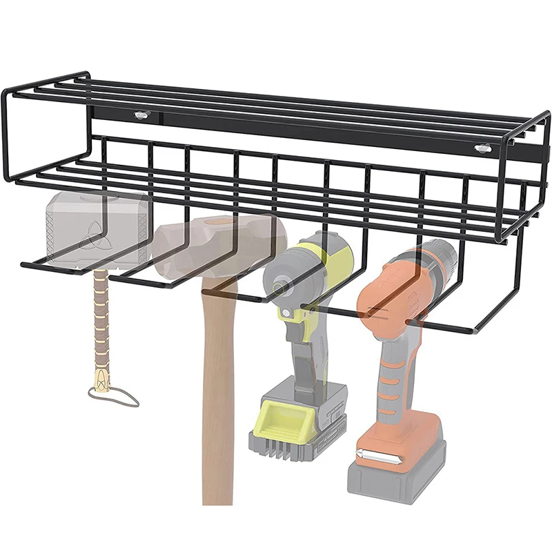 Hand Power Tool Organizer Rack Wall Mounted Rustproof Tool Shelf Electric Drill Holders Heavy Duty For Workshop Garage tool organizer wrench organizer screwdriver organizer power tool holder