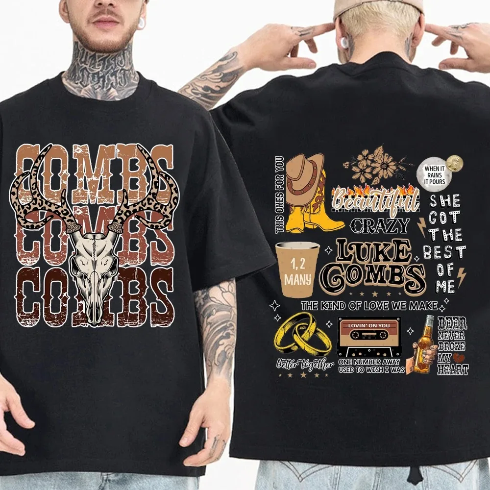 서양 루크 콤 컨트리 음악 티셔츠, 남성 여성 하라주쿠 O-넥 반팔 애니메이션 셔츠, 팬 선물 Best5 서양 루크 콤 컨트리 음악 티셔츠, 남성 여성 하라주쿠 O-넥 반팔 애니메이션 셔츠, 팬 선물 Best5