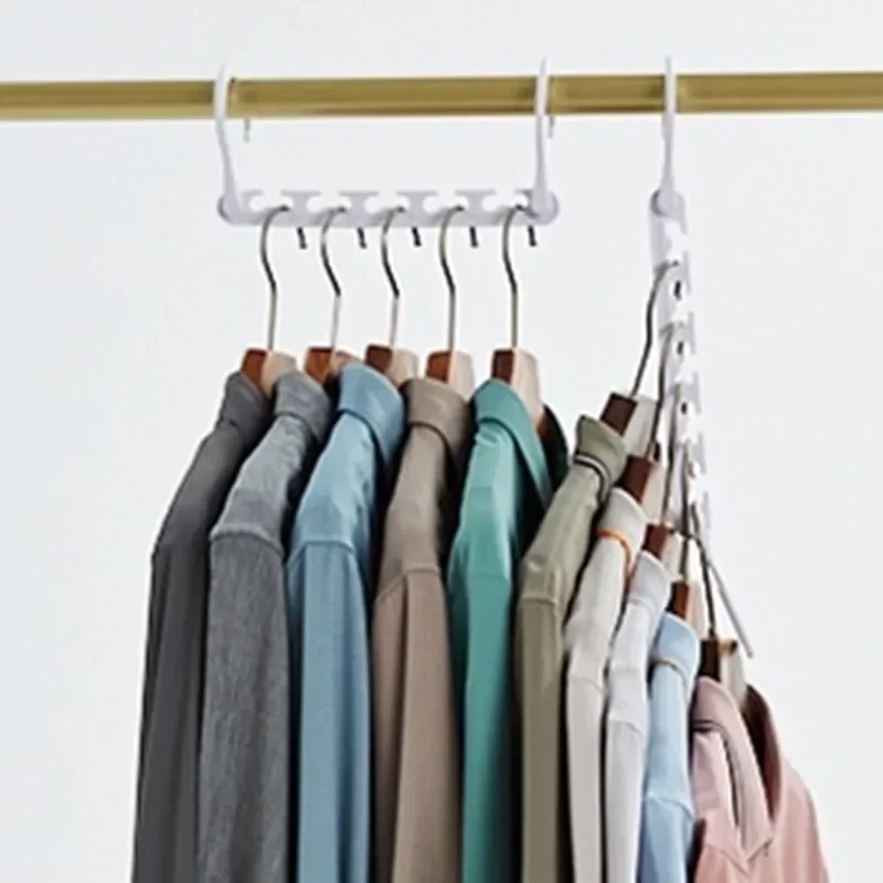 1pcs Foldable Magic Hanger Multi-function Five-hole Connection Hook ABS Plastic Rotary Storage Hanger Coat Hanger 2024 Hangers
