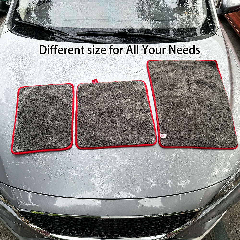 AUTOBRIGHT 1200gsm 30x40cm 40x40cm 60x40cm Microfiber Cleaning Towel Grey Wash Towels Car Cleaning Drying Cloth Car Wash Tools 4