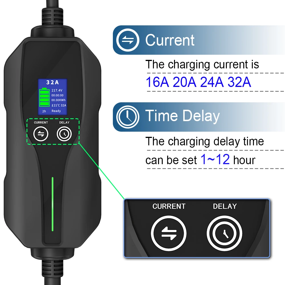 ChargeXpert type 2 pour type 2 3.7 kW - 1x16A - câble de recharge