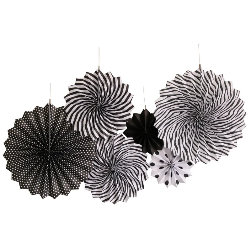 6pcs/set Decorative Wedding DIY Wheel Tissue Paper Hanging Fans Flowers Craft For Birthday Party Wedding Baby Shower Decoration