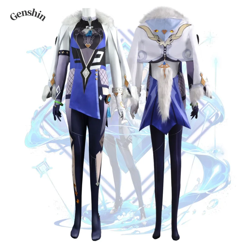 

Anime Genshin Impact Yelan Cosplay Costumes Role Play Halloween Costumes for Women Sexy Uniform Clothing Jumpsuit Party Wig