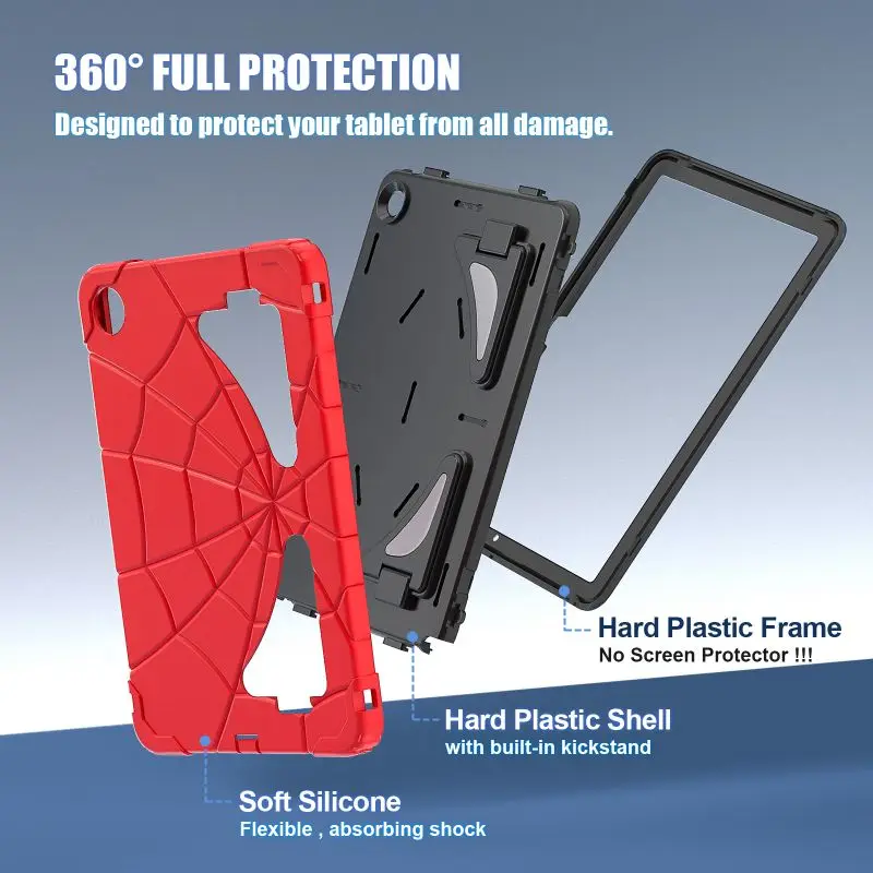 Heavy Duty Super Hero Kids Safe Silicone TPU PC Hard Armor Case For Samsung Tab A9 A8 Plus Tablet Stand Drop Shock Proof