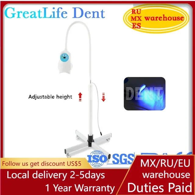 GreatLife 50w 10 Leds Red Blue Purple Removable Height Adjustable Dental Teeth Whitening Bleaching Accelerator Lamp Led Light
