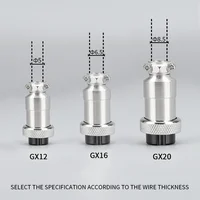5/10/20Set GX12 GX16 GX20 2 3 4 5 6 7 8 9 10 12 14 15 Pin Male&Female Docking Aviator Aviation Plug Socket Circular Connector 3