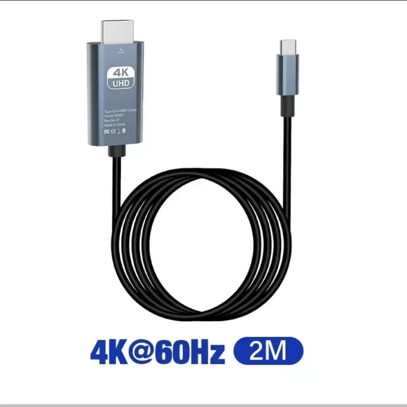 Адаптер USB C – HDMI 4K 60 Гц Тип C Кабель HDTV Конвертер Кабель для iPhone 15 TV Конвертер MacBook Air iPad Samsung Ноутбук