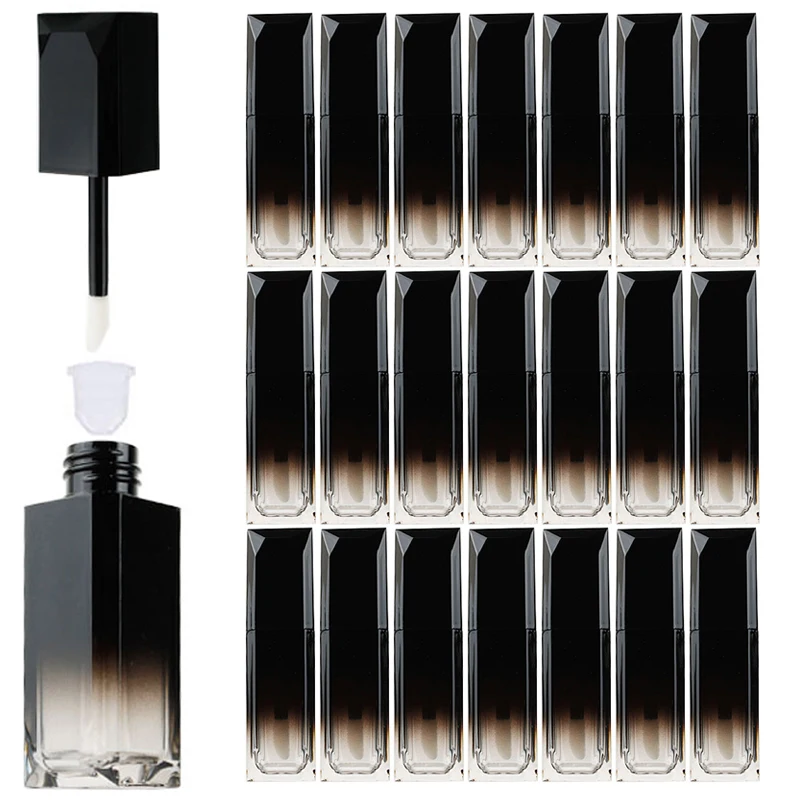 

10/20/30/50PCS 5ML Empty Lip Gloss Tubes Gradient Black Lip Balm Cute Bottle Bulk DIY Liquid Lipstick Lipgloss Tube Wholesale