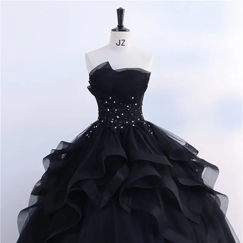 Winter New Black Strapless Party Dress Noble Vestidos Quinceanera Dresses Classic Prom Ball Gown Customize Ashley Gloria