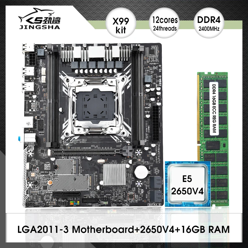 X99 Mg Lga20113 Motherboard Kit With Intel Xeon E5 2650 V4 Cpu 1*16gb